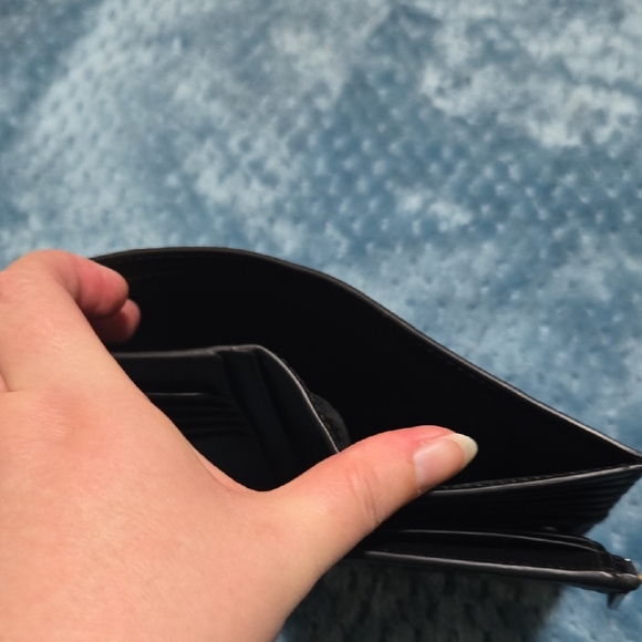 Kate Spade Black Wallet with Blue and Silver Dots - Picture 3 of 4